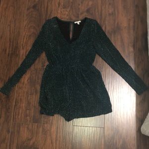 Green shiny romper